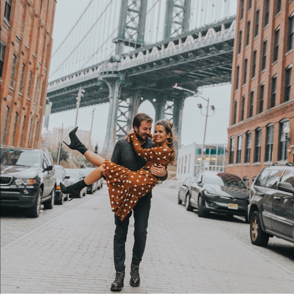 GORGEOUS ZARA NWT Polka Dot Brown Dress - Picture 7 of 7